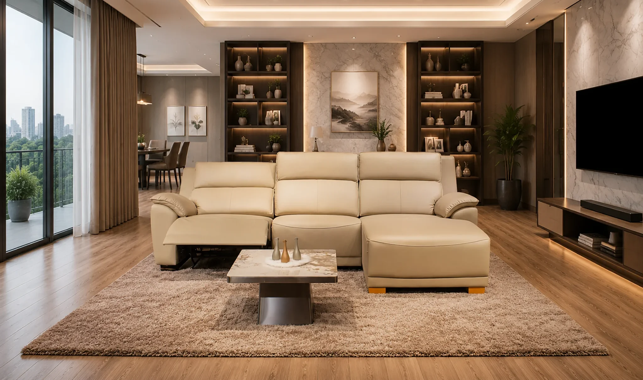 Banner Sofa da bò Emilio chỉnh điện thư giãn nhập khẩu thương hiệu Trenzol