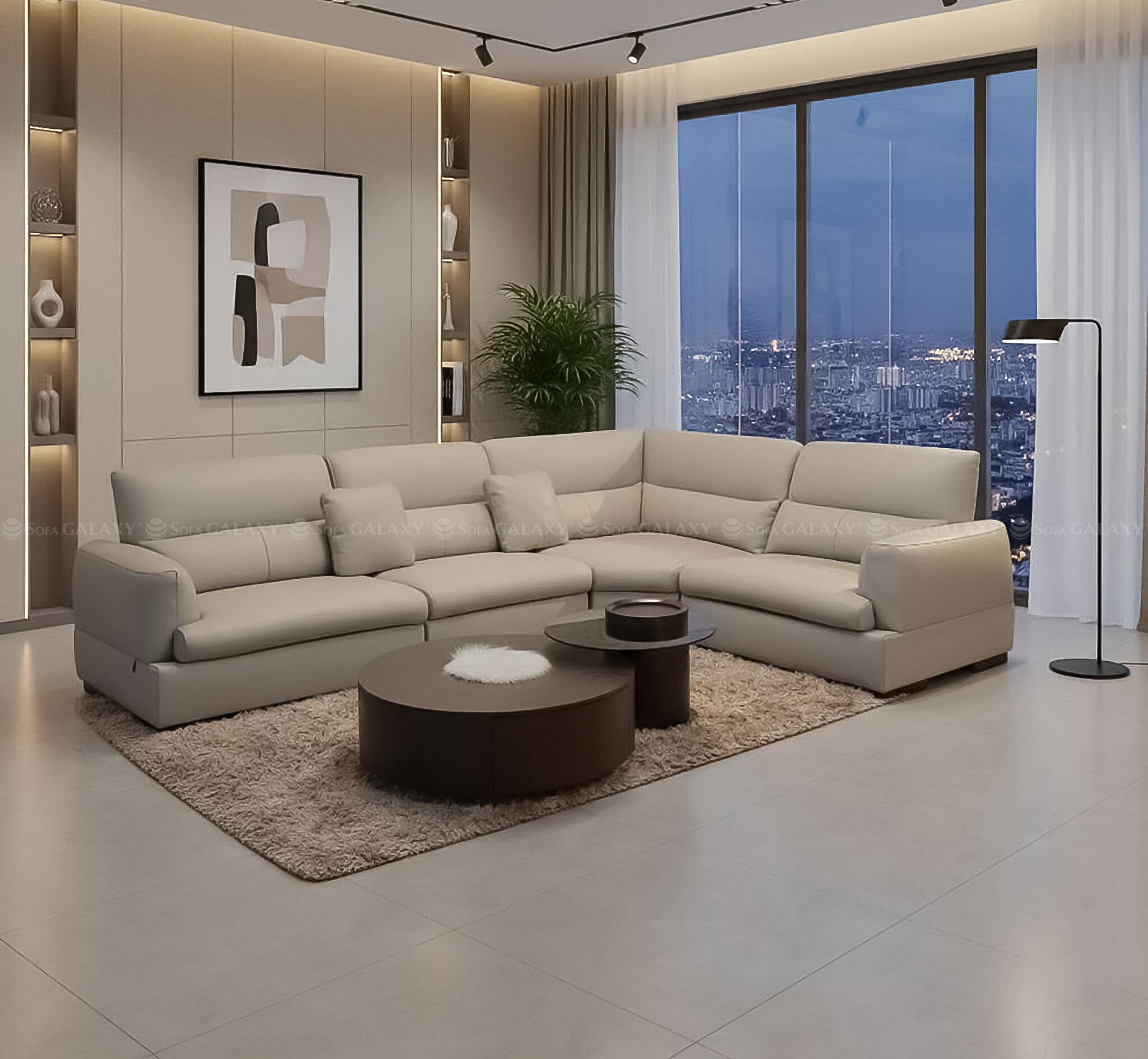 Sofa góc da bò nhập khẩu Malaysia - Fleur