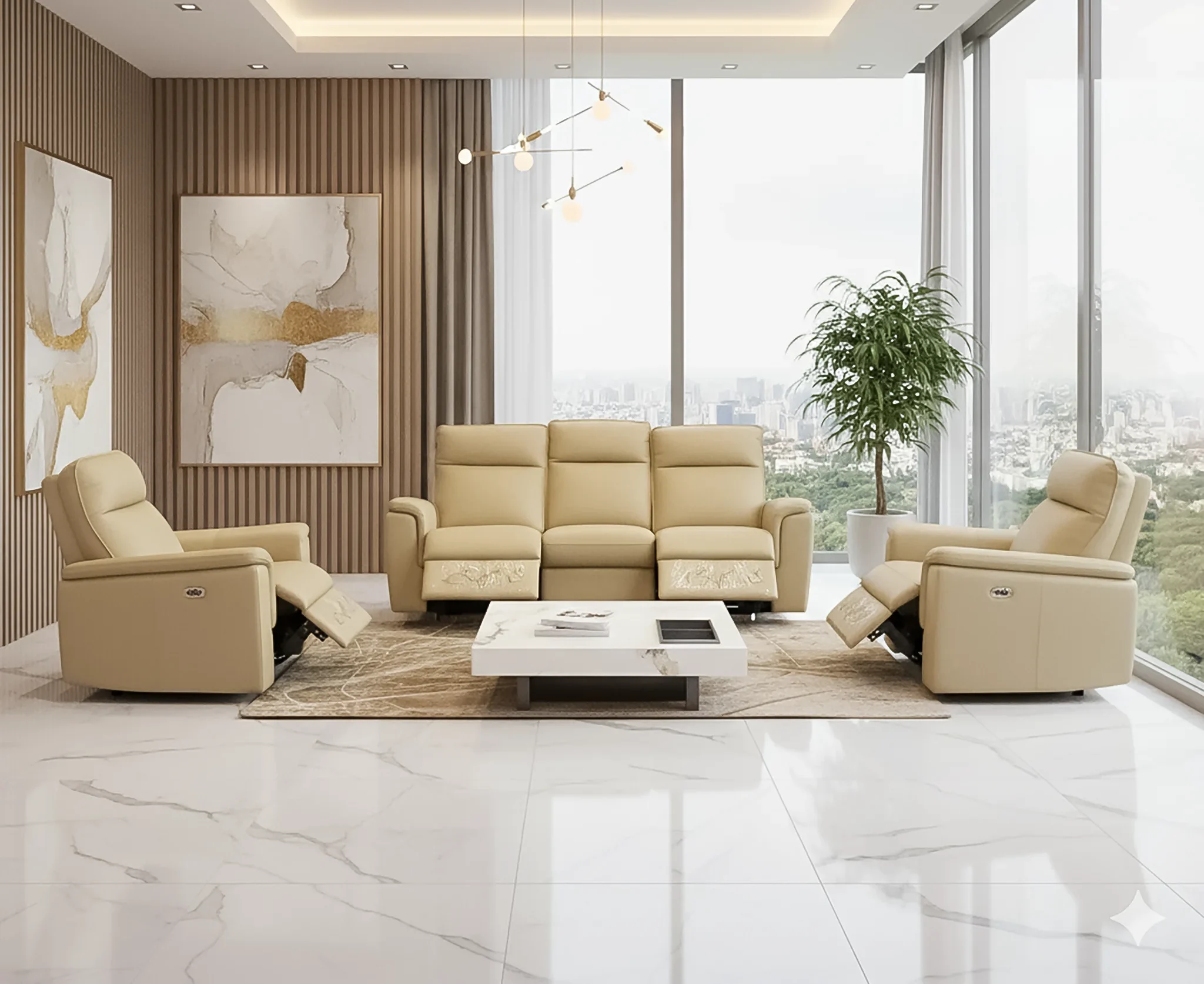 Banner Bộ sofa chỉnh điện Urbino nhập khẩu Malaysia, hình tại showroom