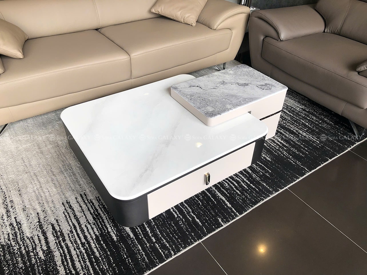 Bàn trà sofa đẹp sang trọng Della chụp nghiêng