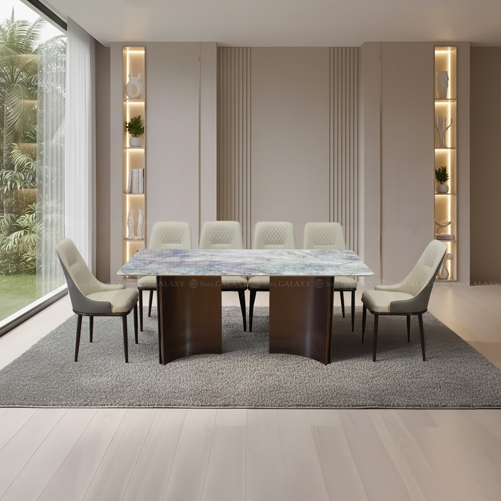 Bàn Ăn Atina đá tự nhiên 1m8