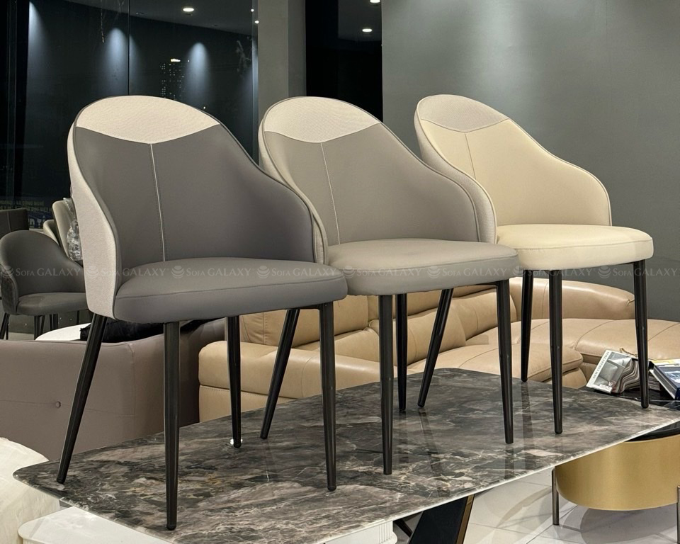 ghế ăn boss màu xám đậm, xám nhạt, kem